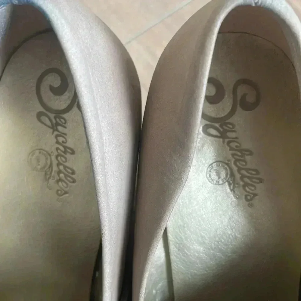 Seychelles Women's Platform Wedge Shoes Wide Cinch Mid Strap Tan Gray Sz 10